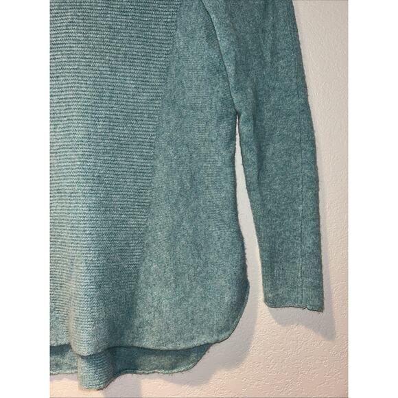 Max Studio Cashmere Sweater Womens Small Turquoise Round Hem Quiet Luxury - Picture 5 of 8